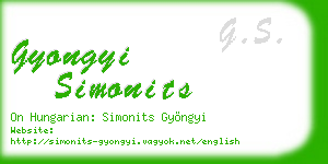 gyongyi simonits business card